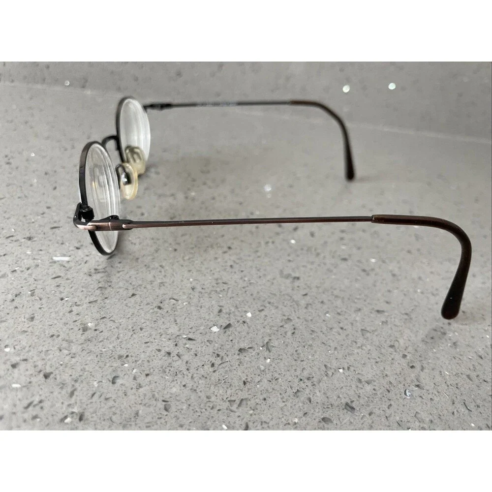 LC Basics 711 Vintage Eyeglasses FRAMES ONLY 46-19-140 Antique Brown Round
